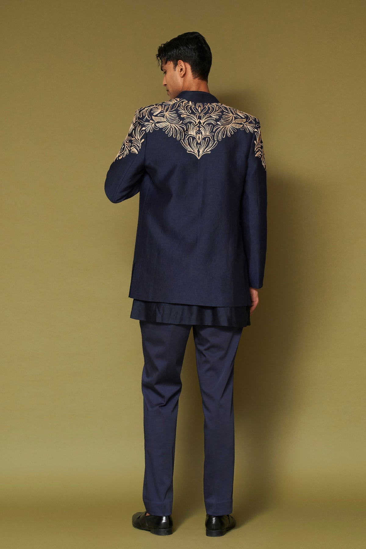 Midnight Navy Bandhgala Set