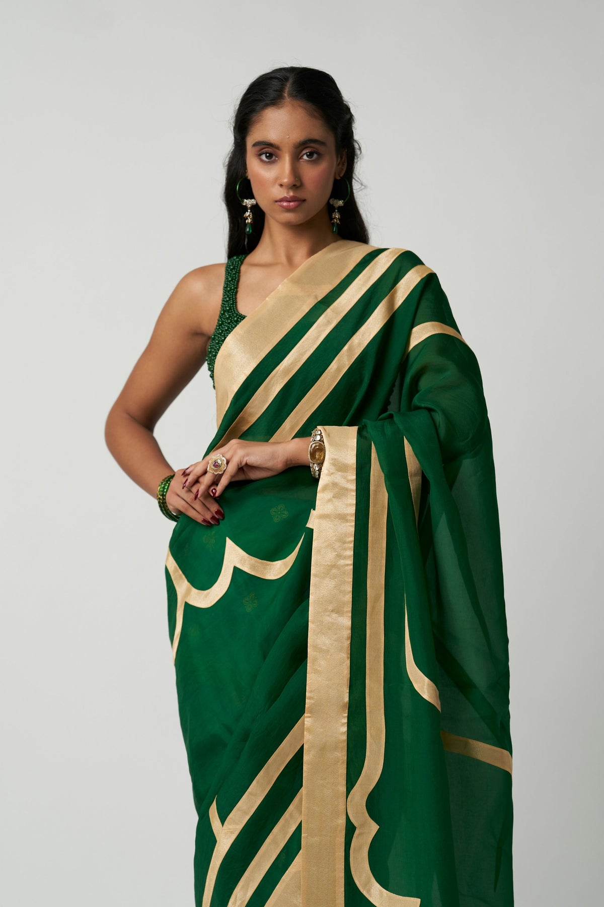 Emerald Mehrabiya Saree
