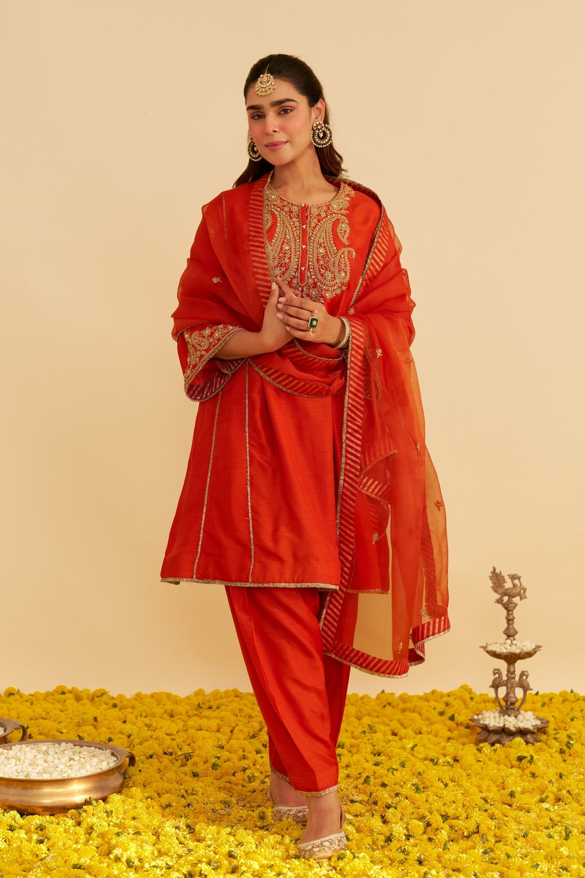 Ayra Burnt Orange Salwar Set