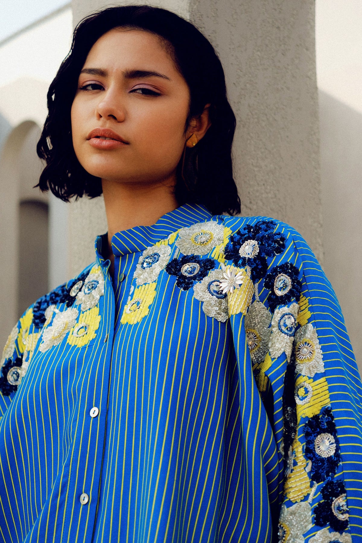 Blue Chloe Kimono Shirt