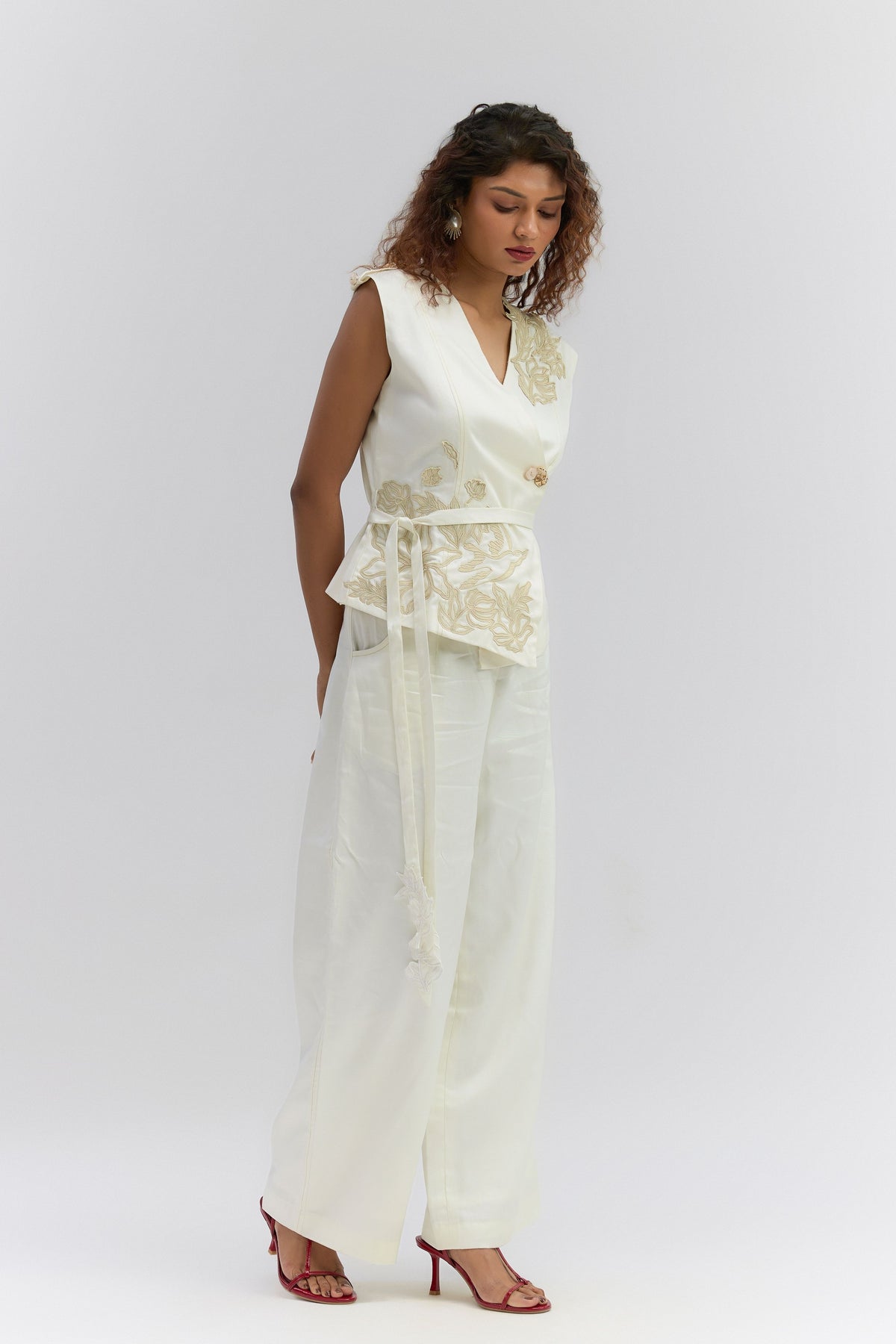 Applique Work Waistcoat Set