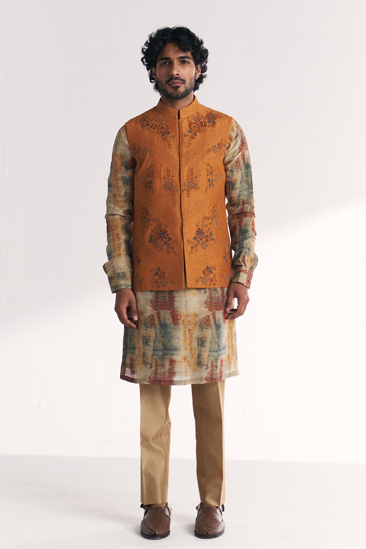 Janak Mustard Nehru Jacket Set