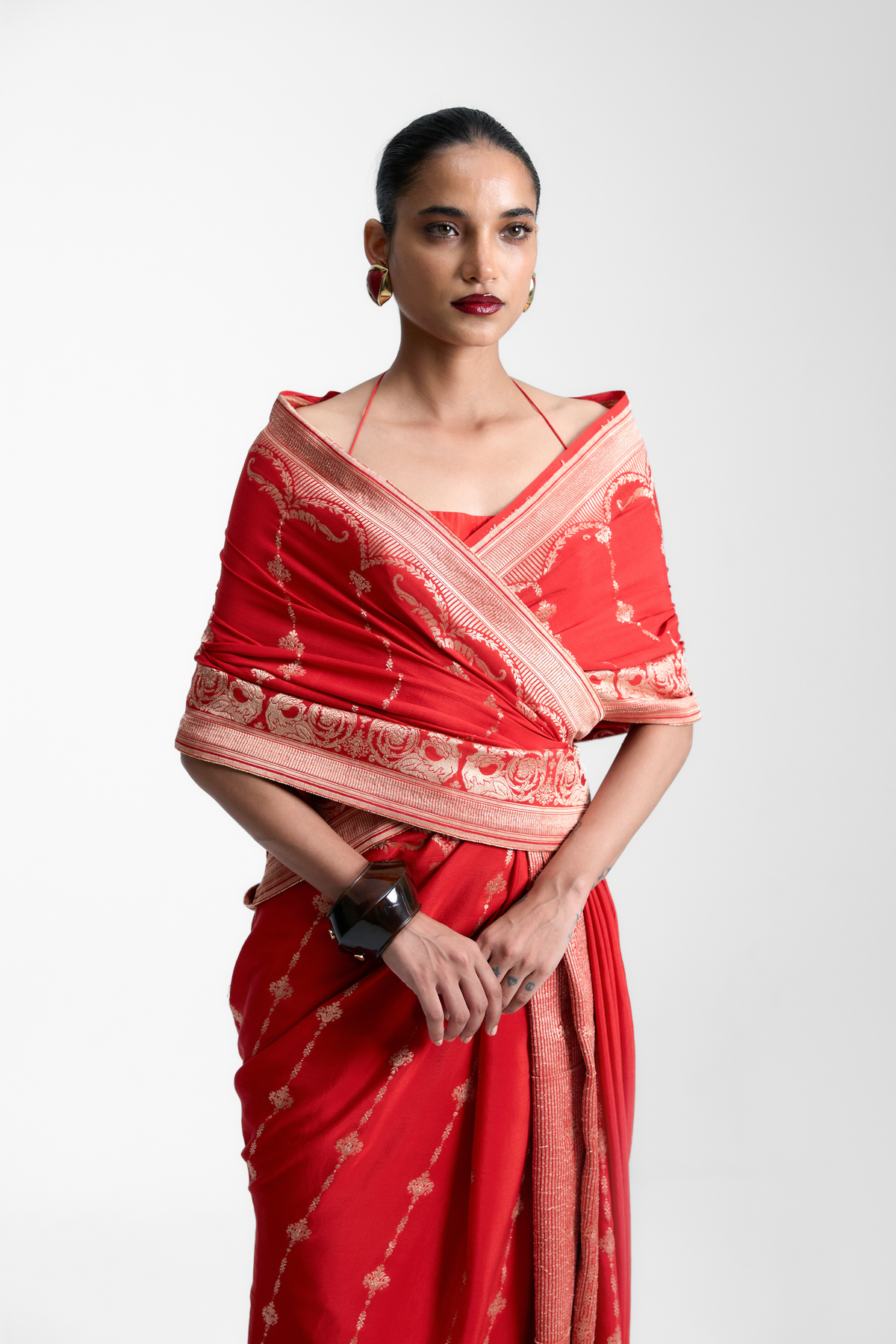 The Vermillion Sunset Saree