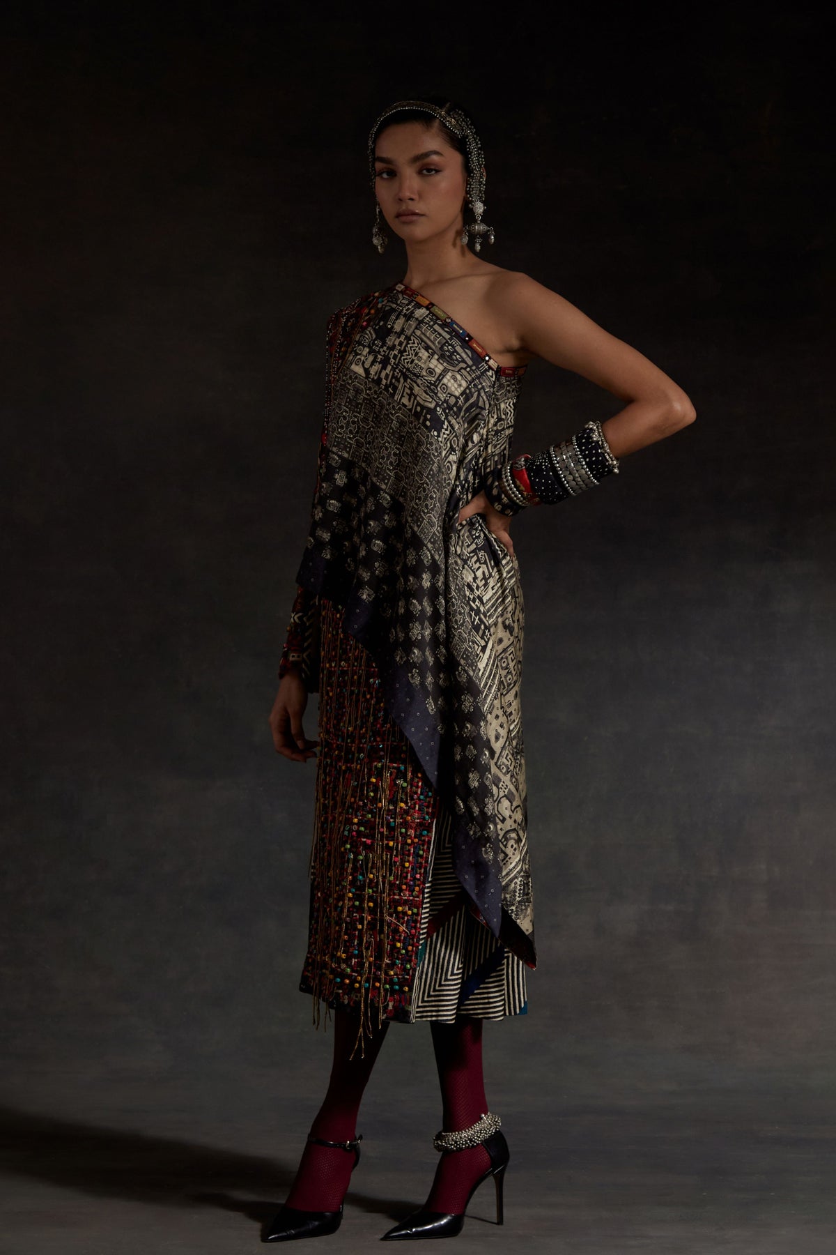 Rasa One Shoulder Long Top Set