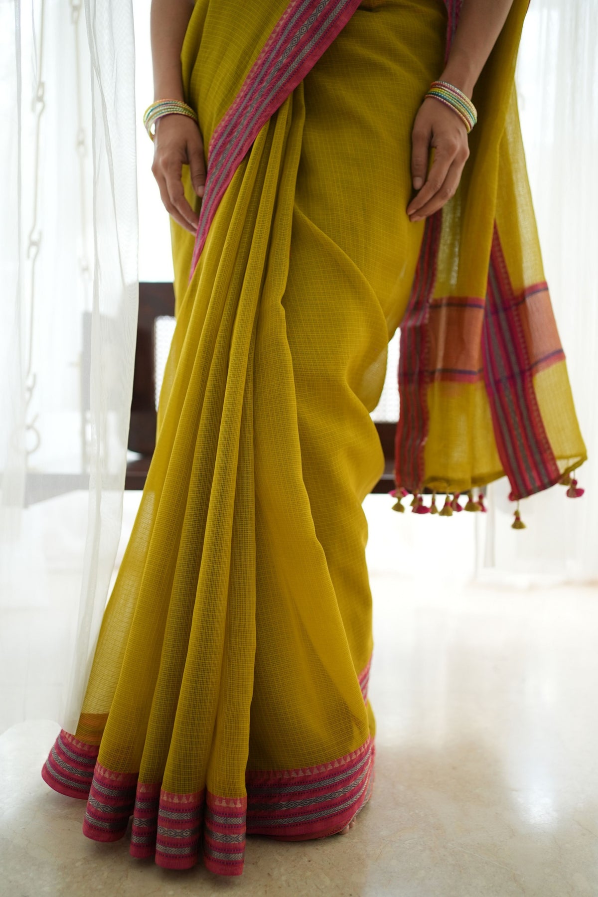 Pratima Golden Heritage Green Saree