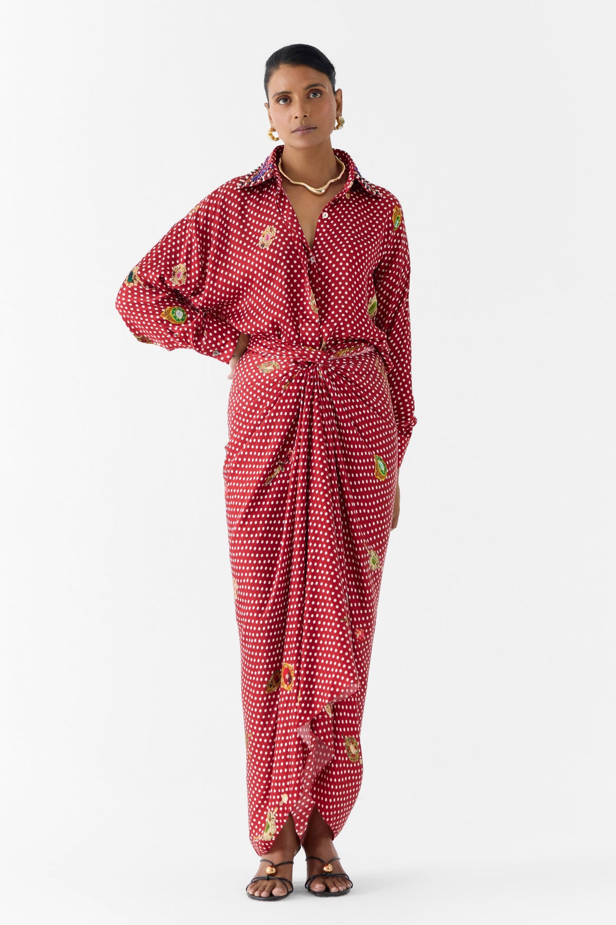 Quartz Polka Dot Shirt Dress
