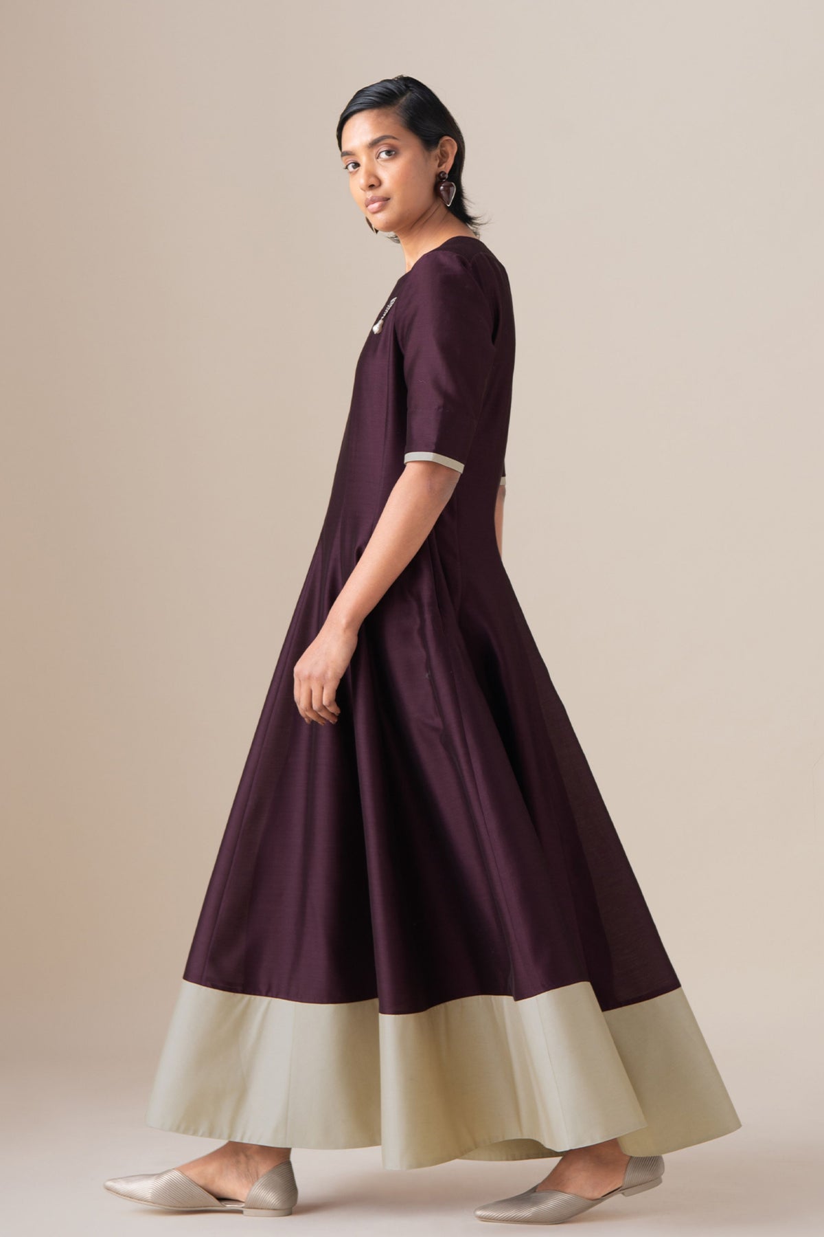Omira Burgundy Anarkali Set
