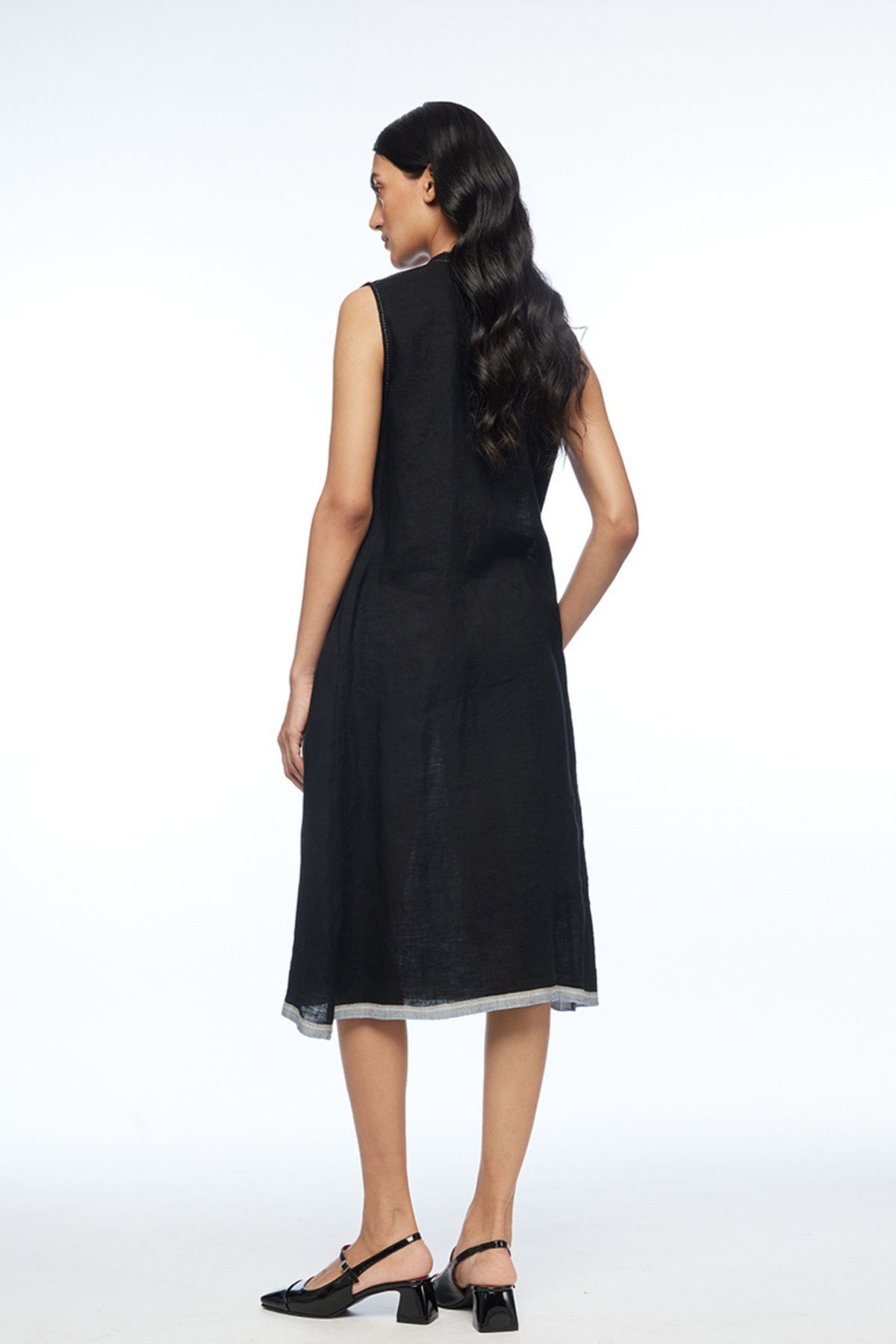 Cymosa Yoke Pleated Dress