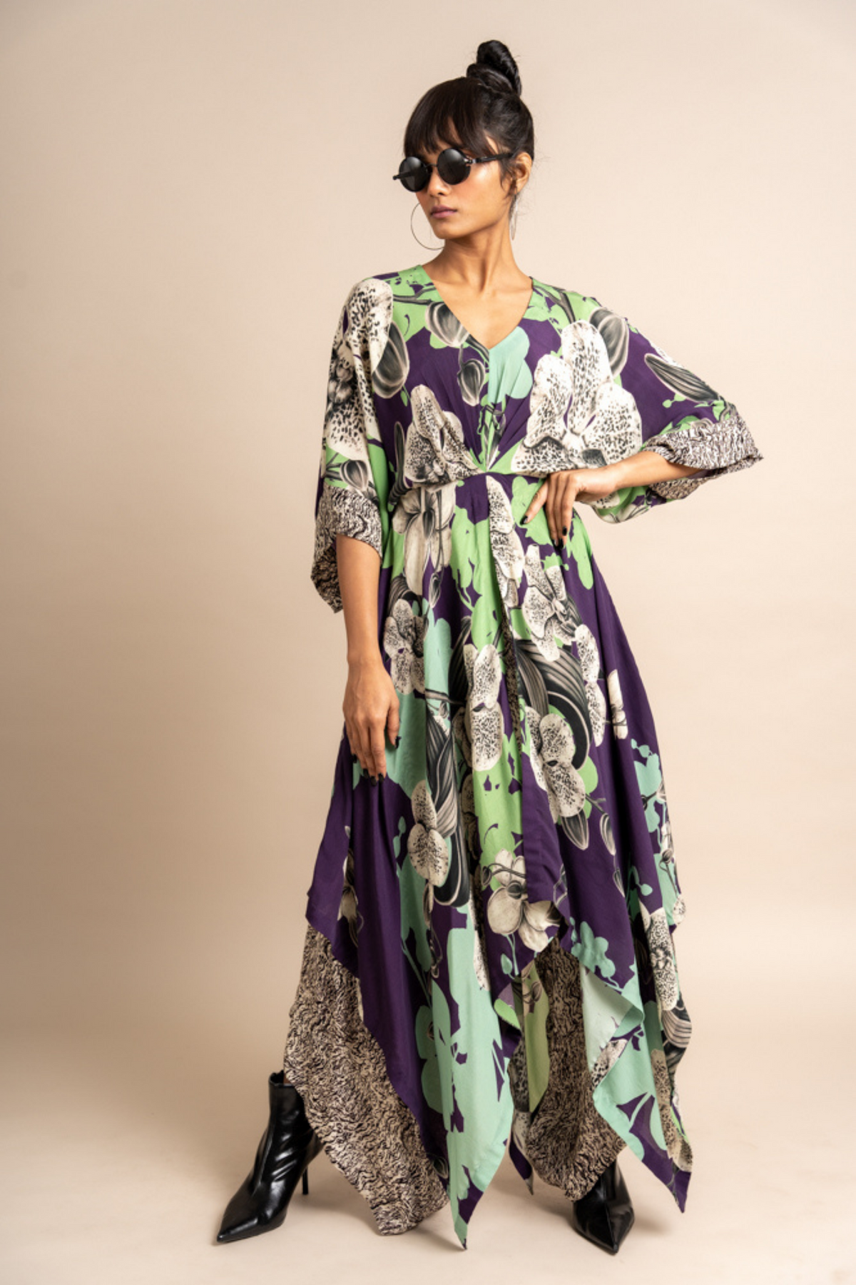 Aubergine Print Top With Pants