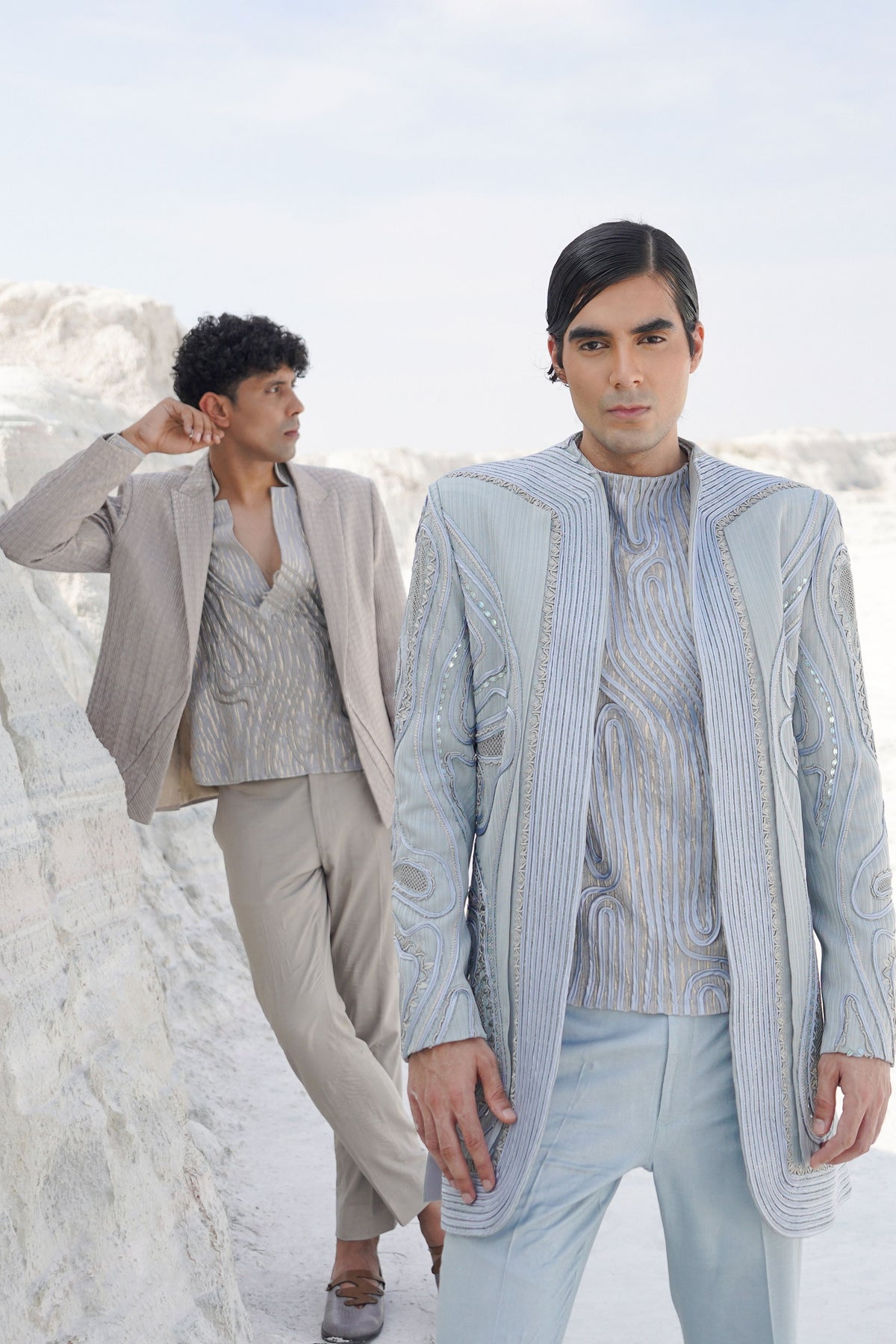 Powder Blue Jacket Set