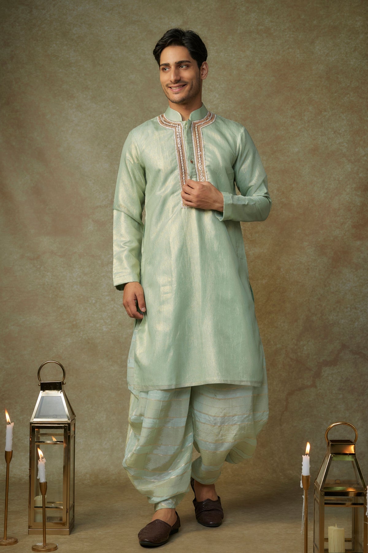 Sage Green Embroidered Kurta Set