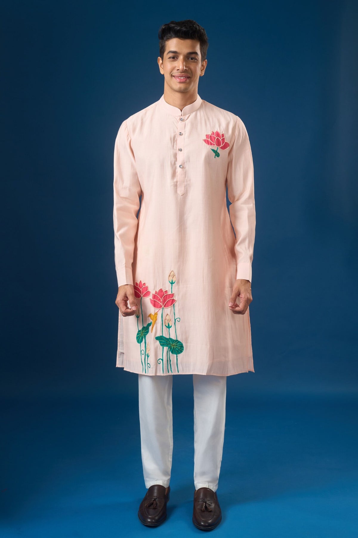 Pink Floral Printed Kurta