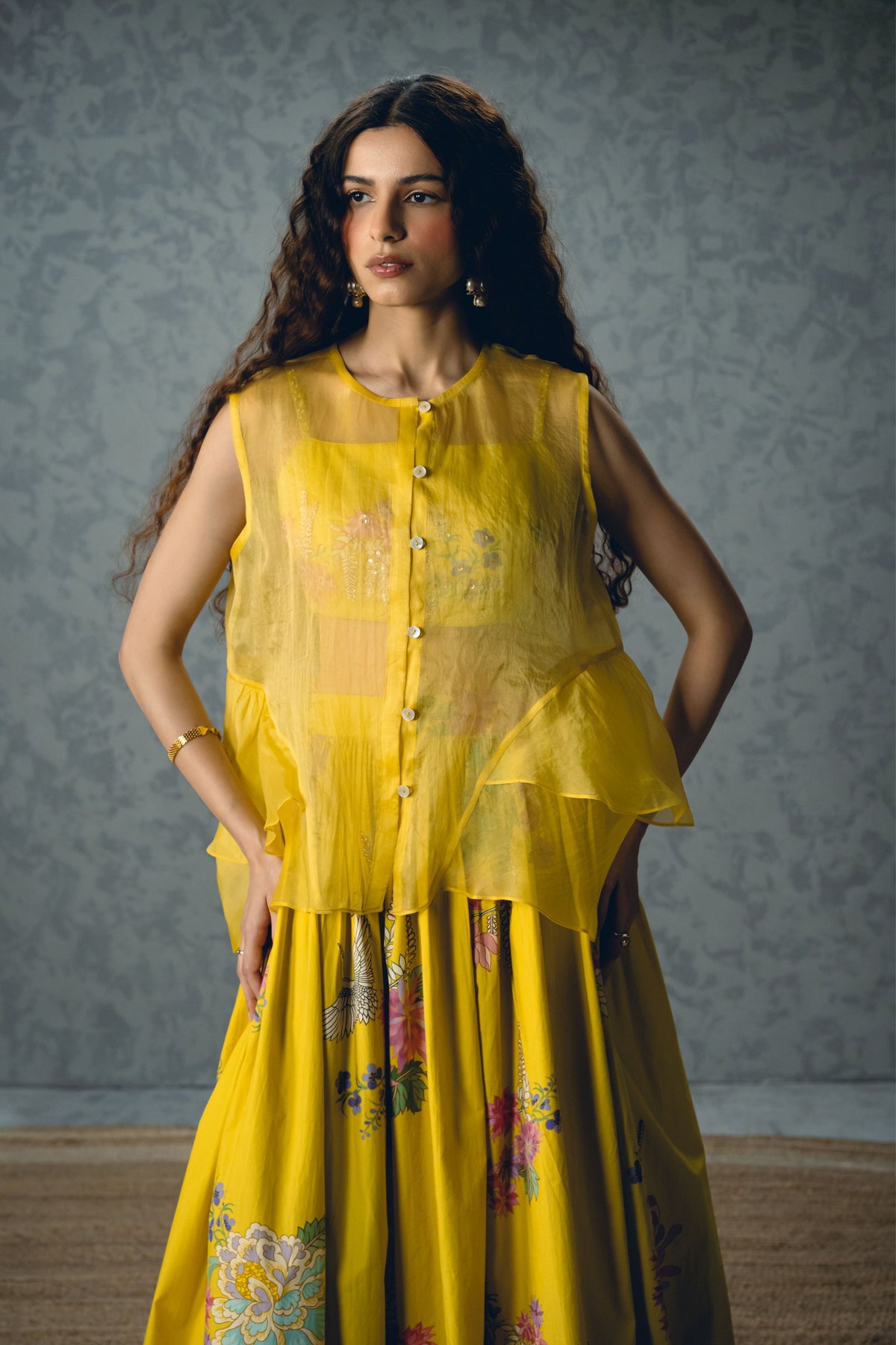 Alina Yellow Skirt Set