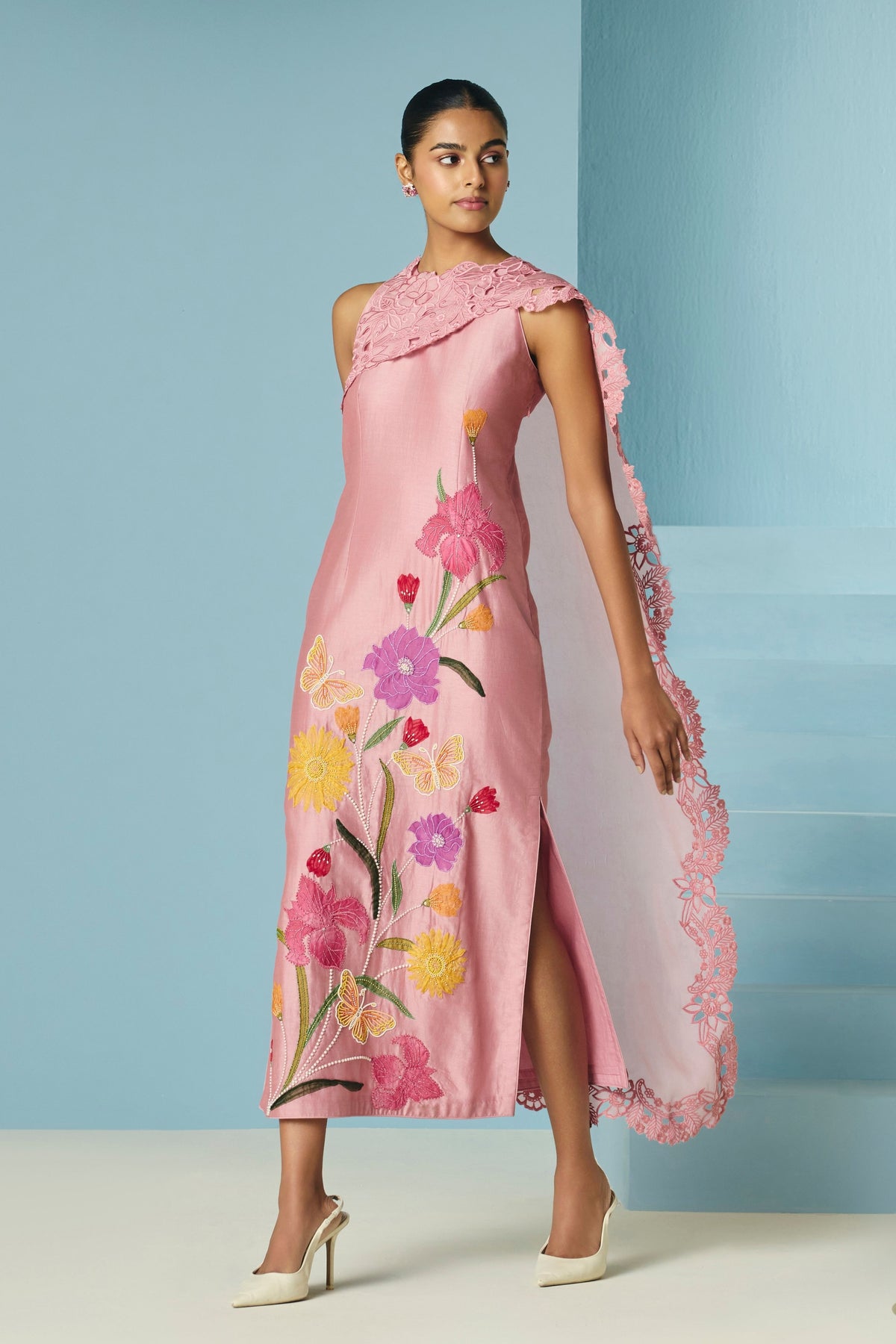 Blush Drape Detail  Dress