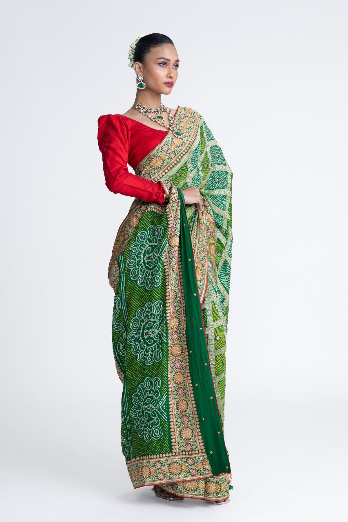 Green Gharchola Banarasi Saree
