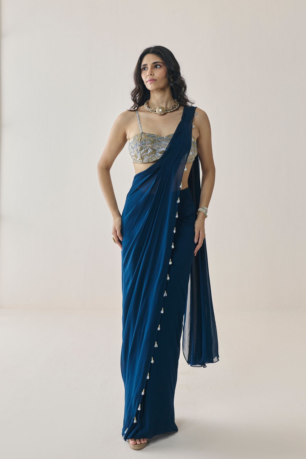Opal Pre Stitched Saree Set
