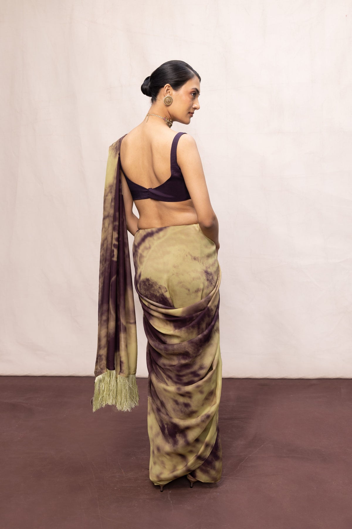 Purple & Pista Green Ombre Saree