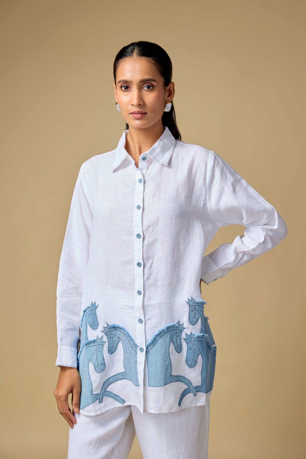 Denim Embroidered Shirt