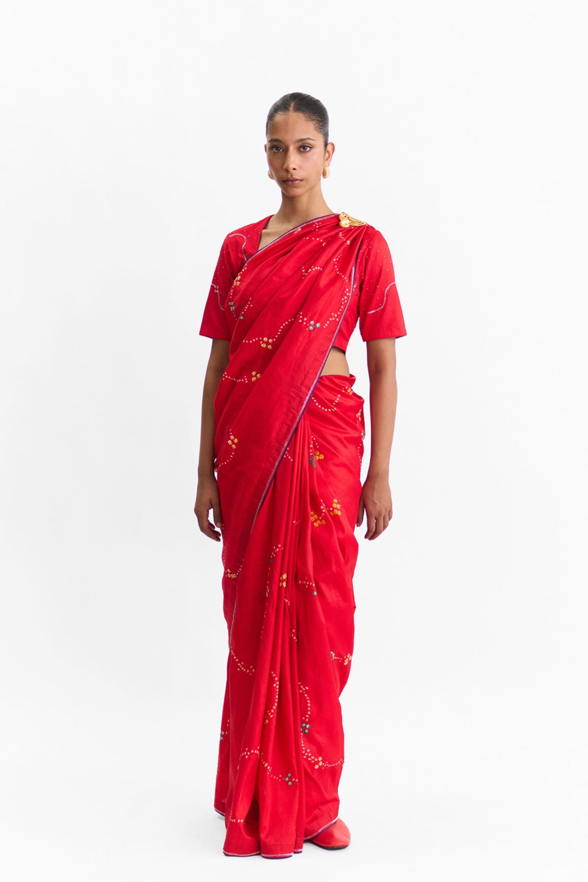 Mori Red Saree