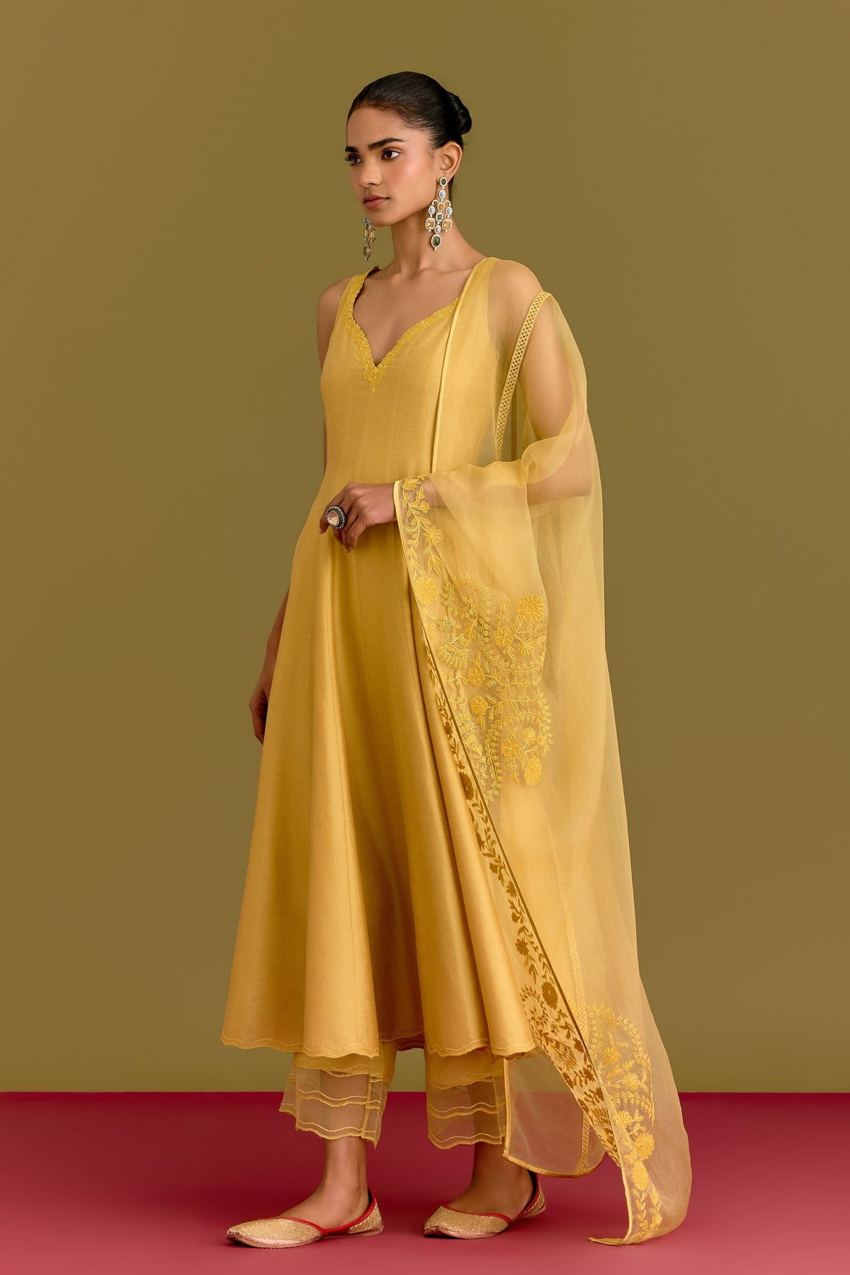 Yellow Anarkali Set
