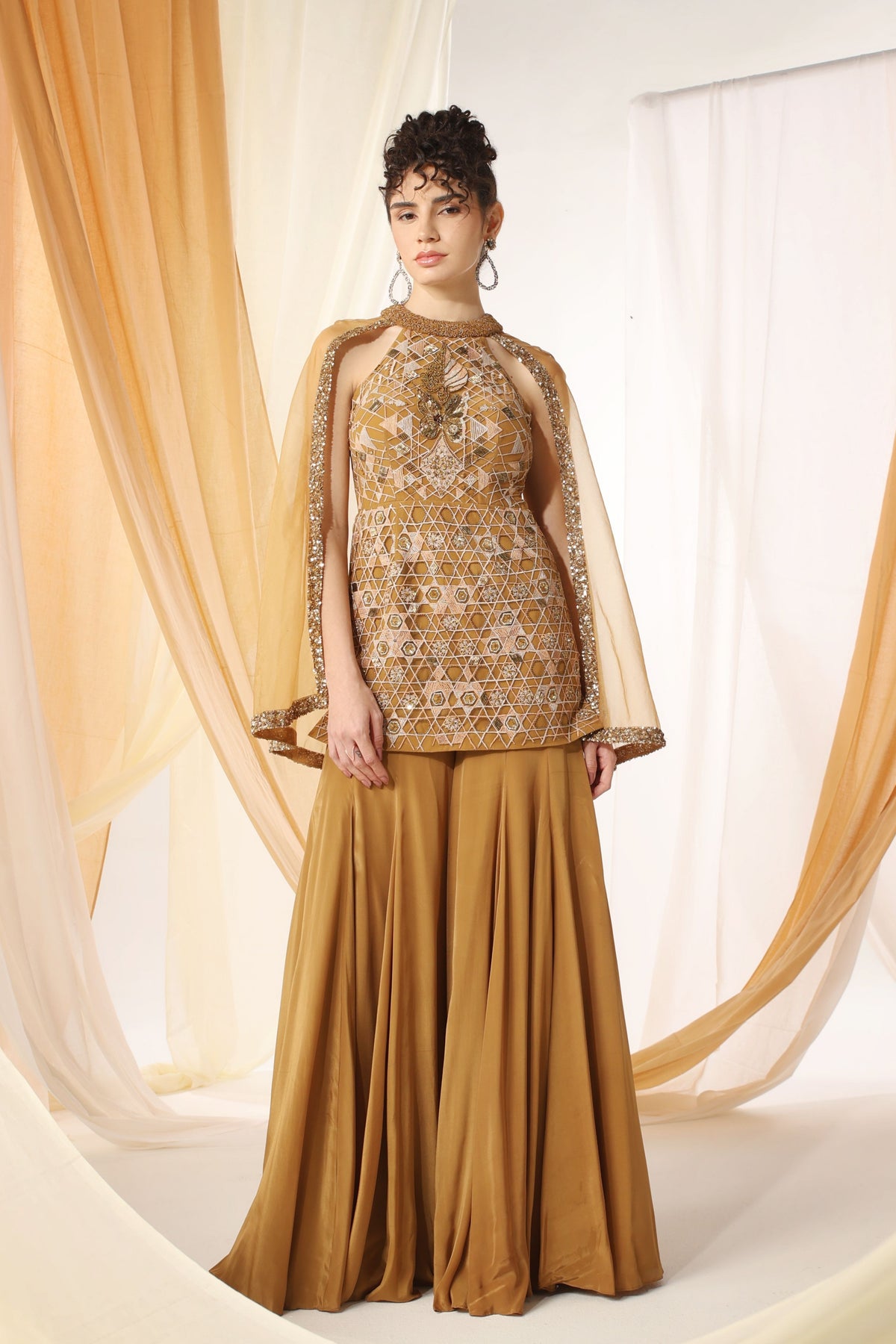 Mandalay Copper Sharara Set