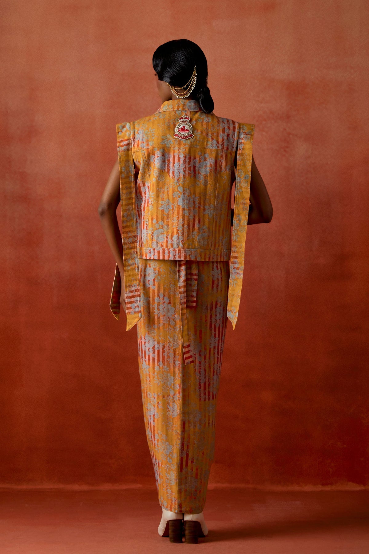 Knotted Denim Skirt Set