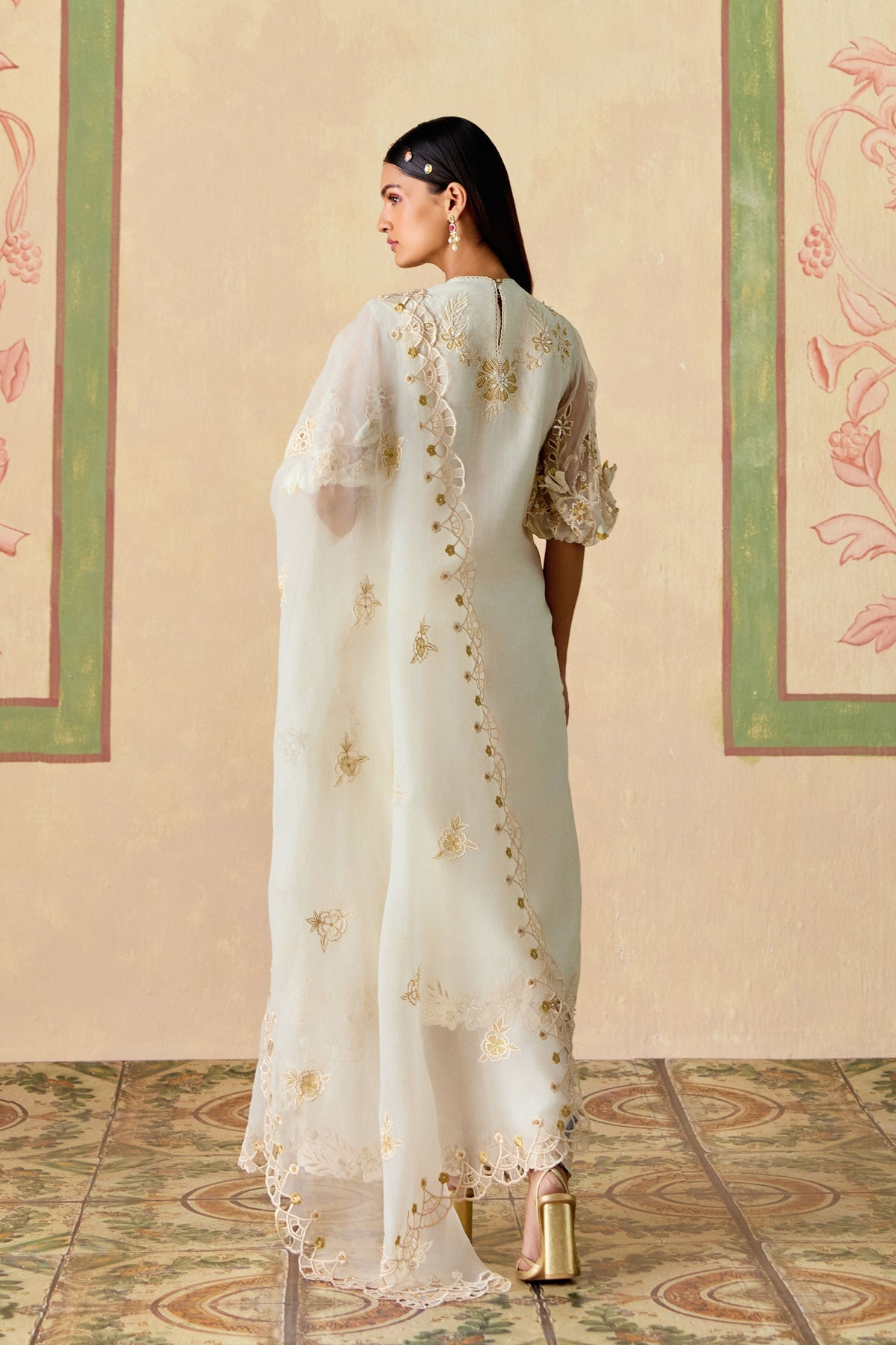 Ivory Cutwork Dupatta