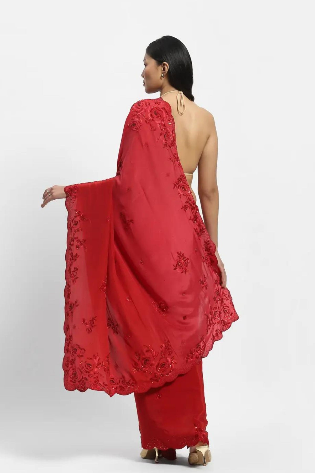 Anemone Red Saree