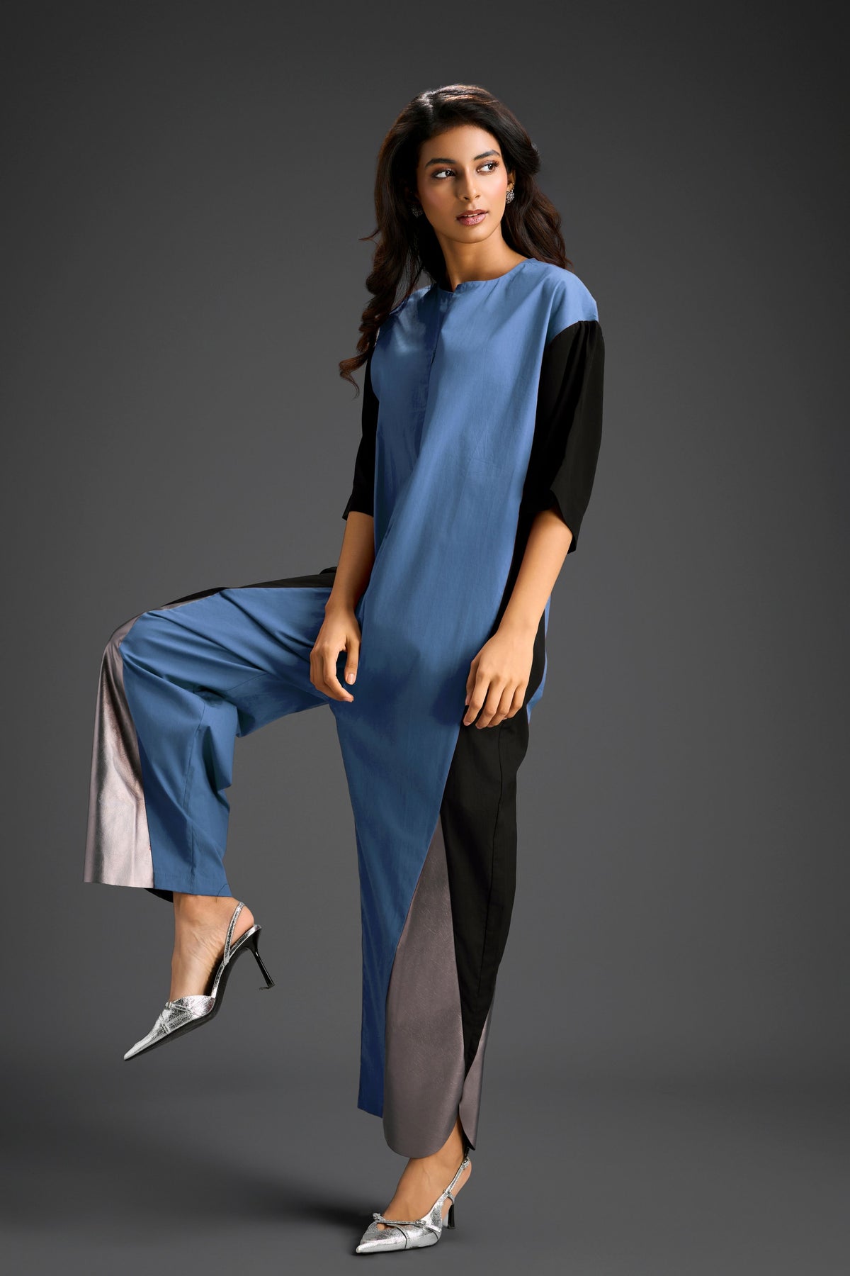 Colorblock Jumpsuit in Blue