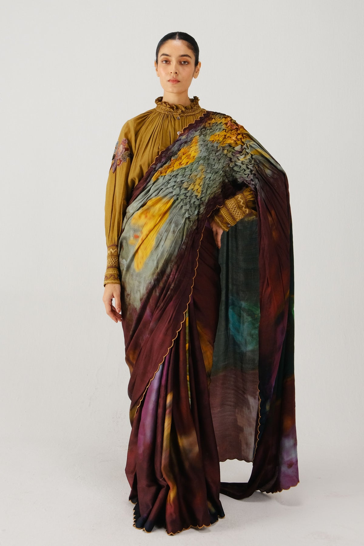 X-ray Smocked Saree