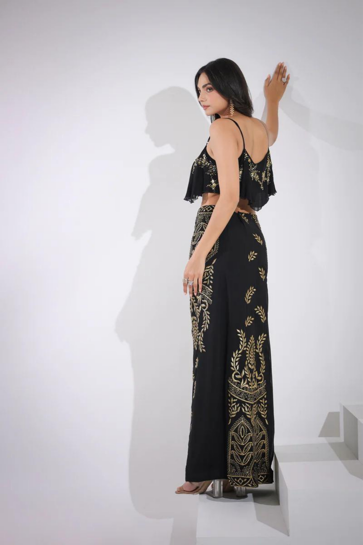 Black Georgette Co-ord Set