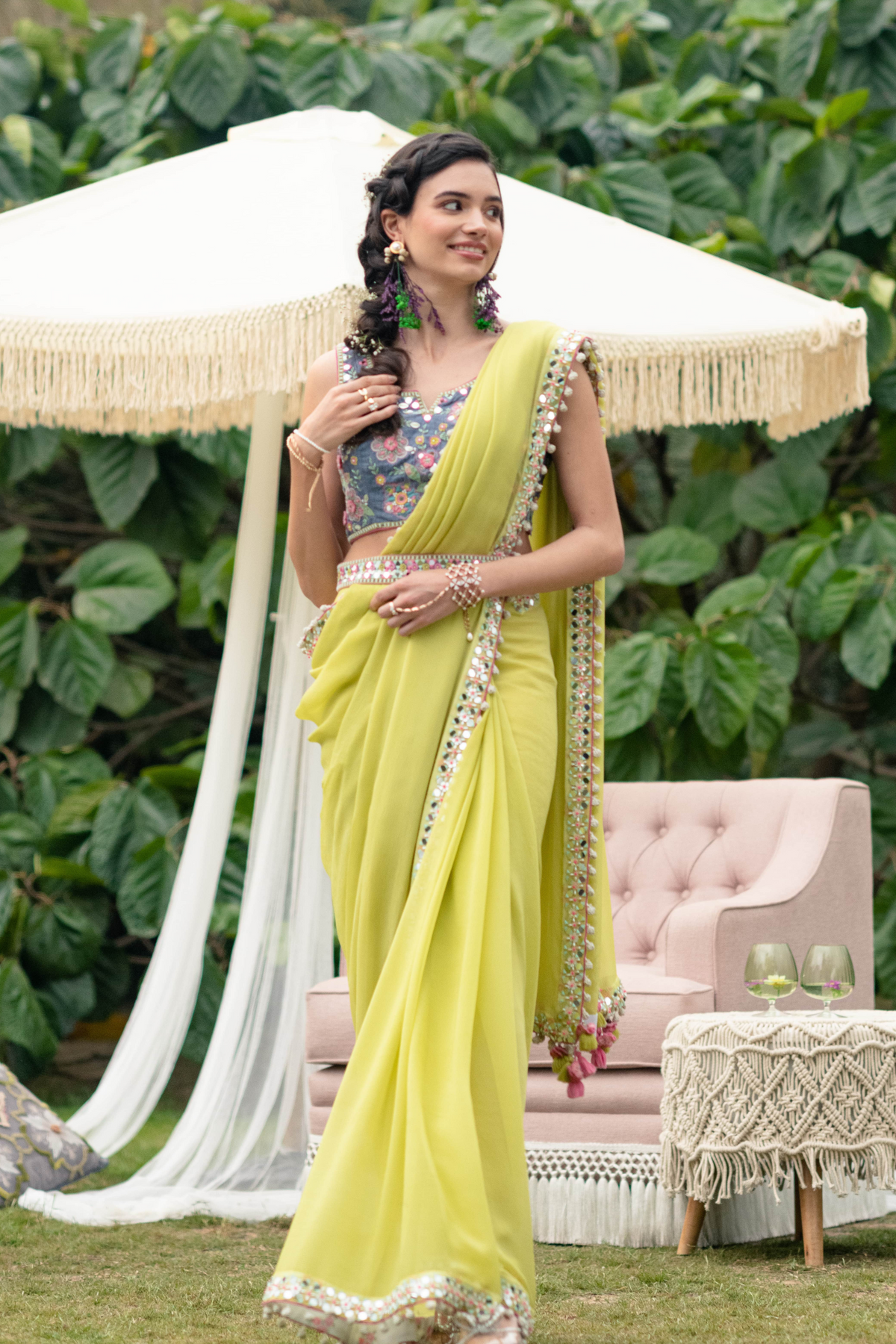 Gypsy Mirror Border Saree