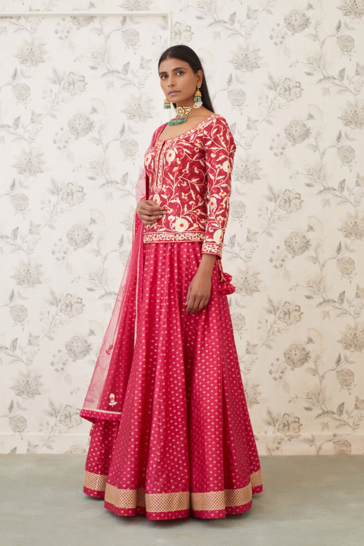 Magenta short kurti set