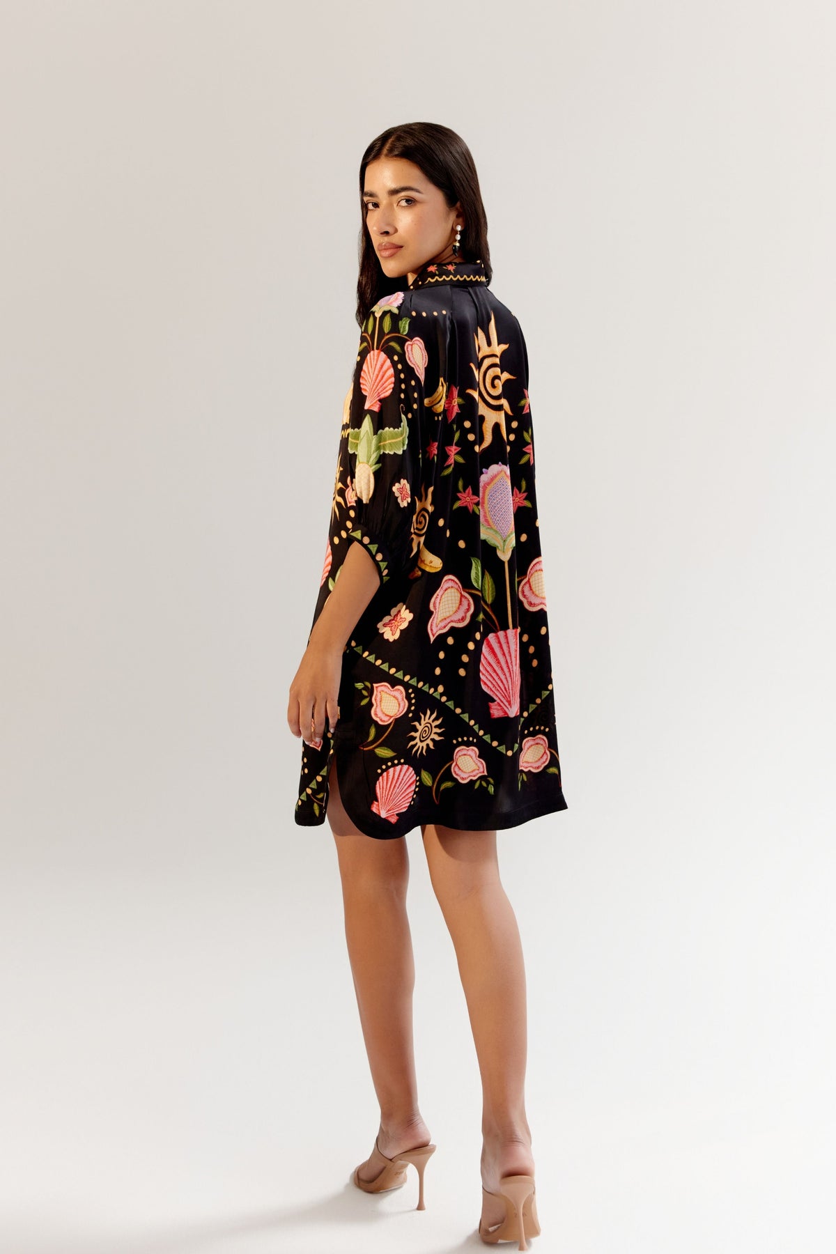 Seashell Black Rosa Mini Dress
