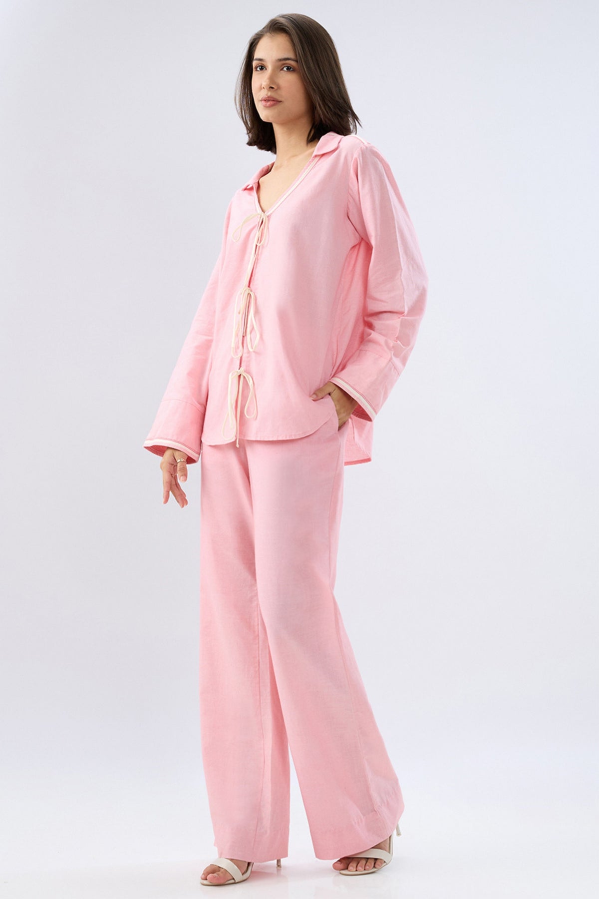 Pink Tie-up Co-ord Set