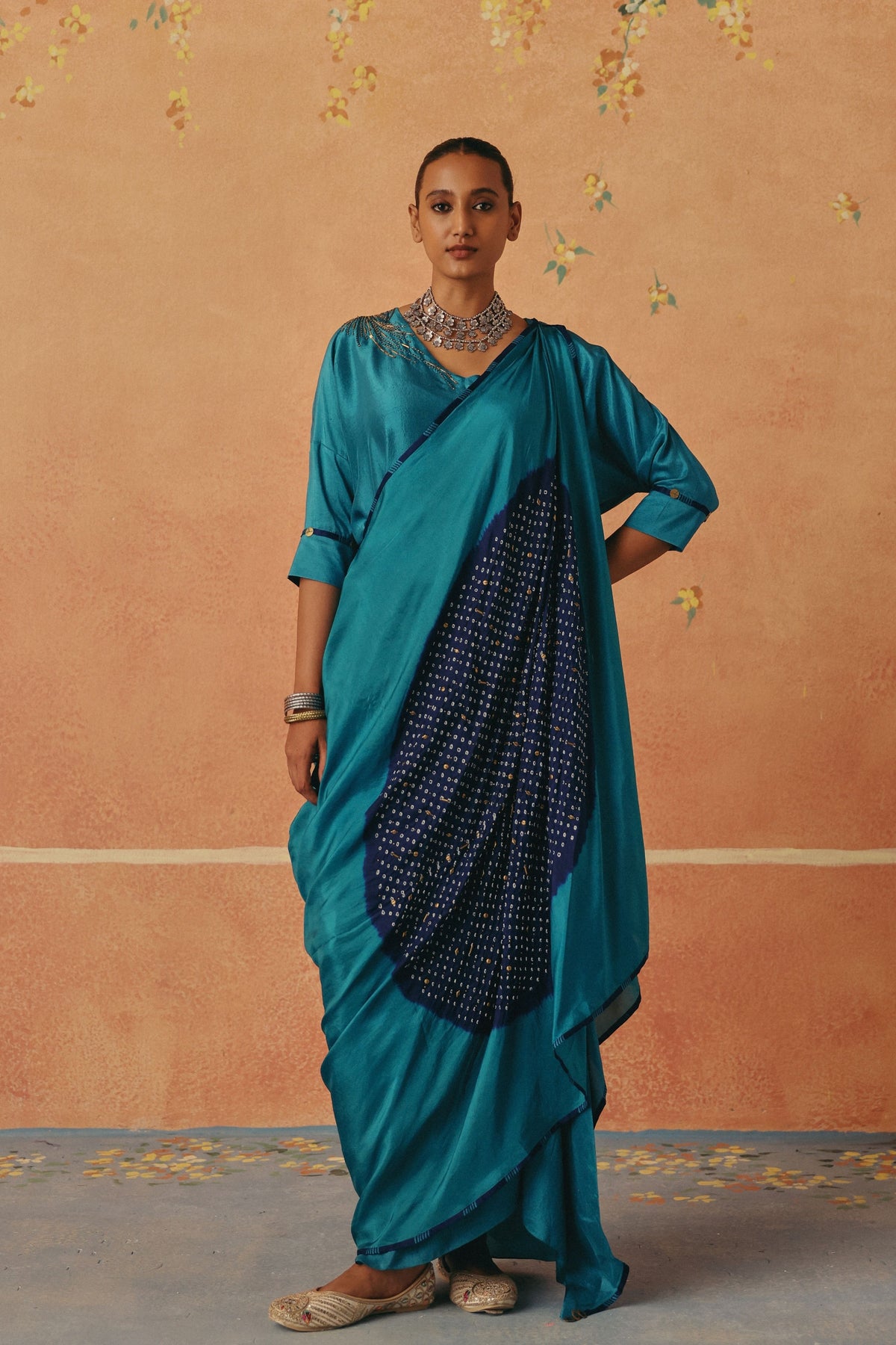 Neel Teal Drape Set