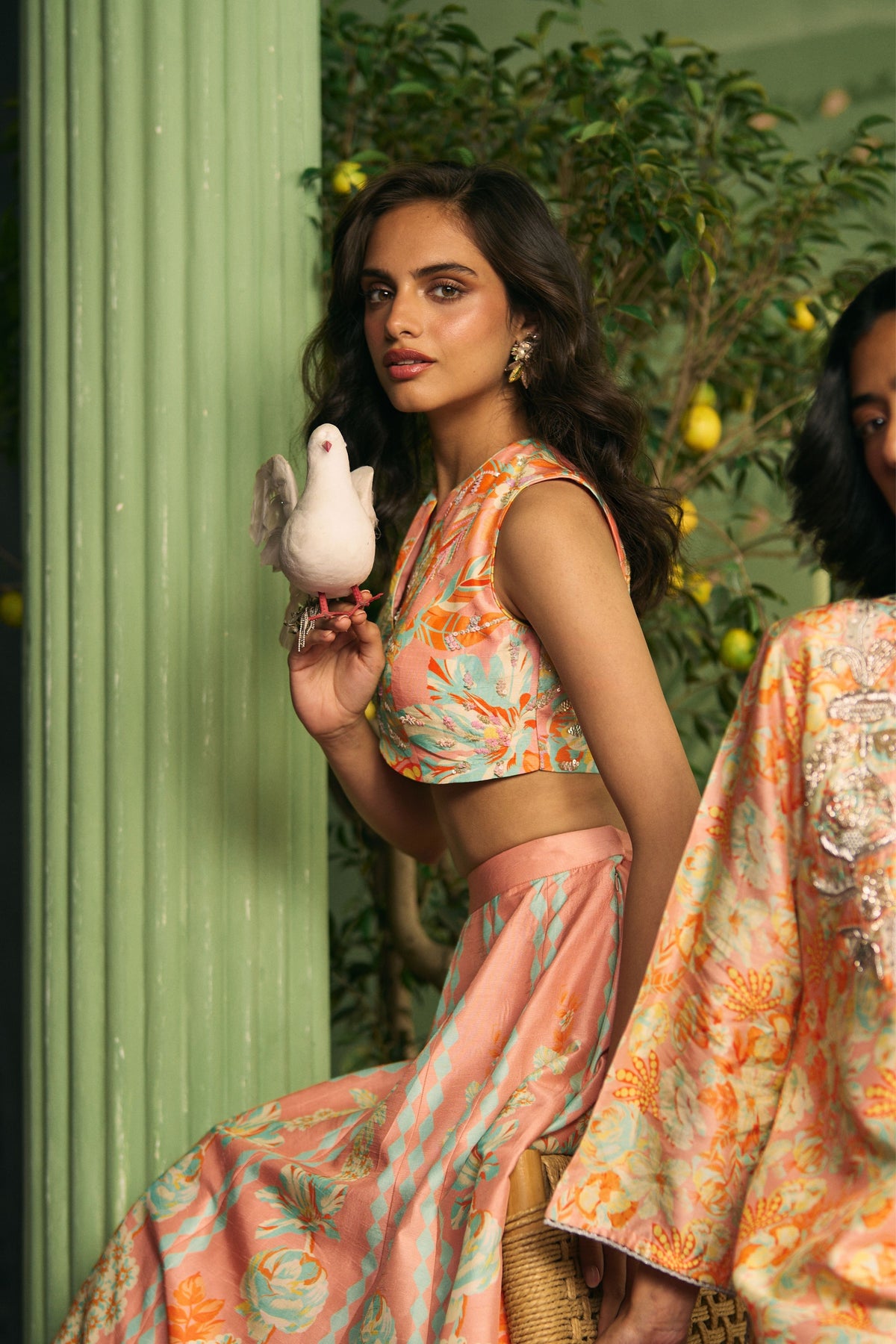Peach Bloom Lehenga Set