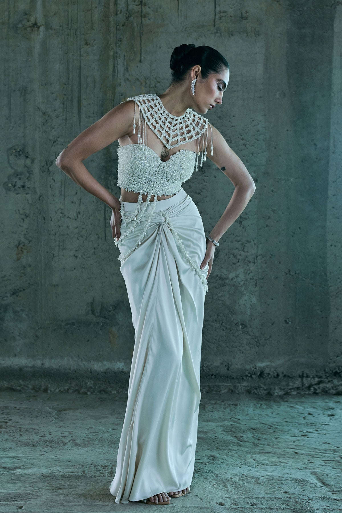 Pearl Corset With Cape and Skirt