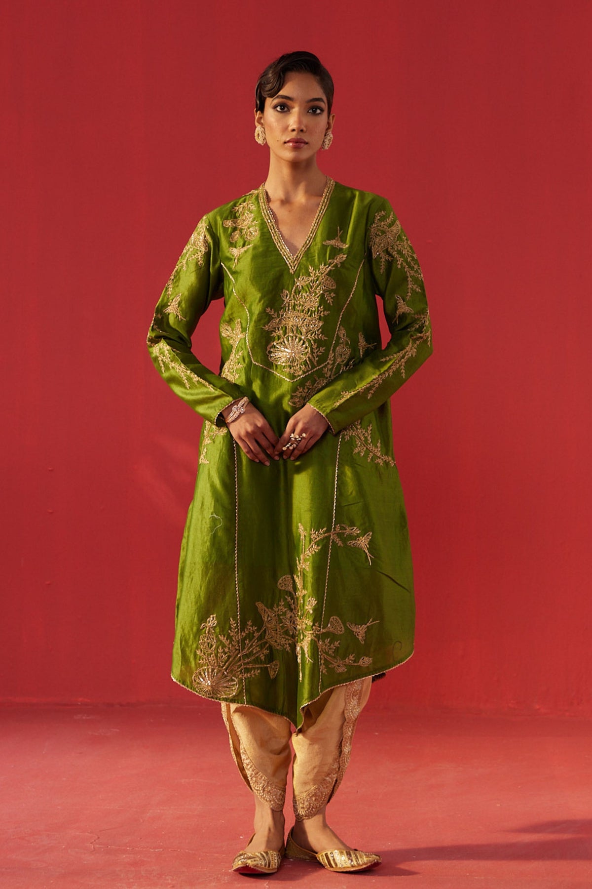 Olive Green Kurta Set