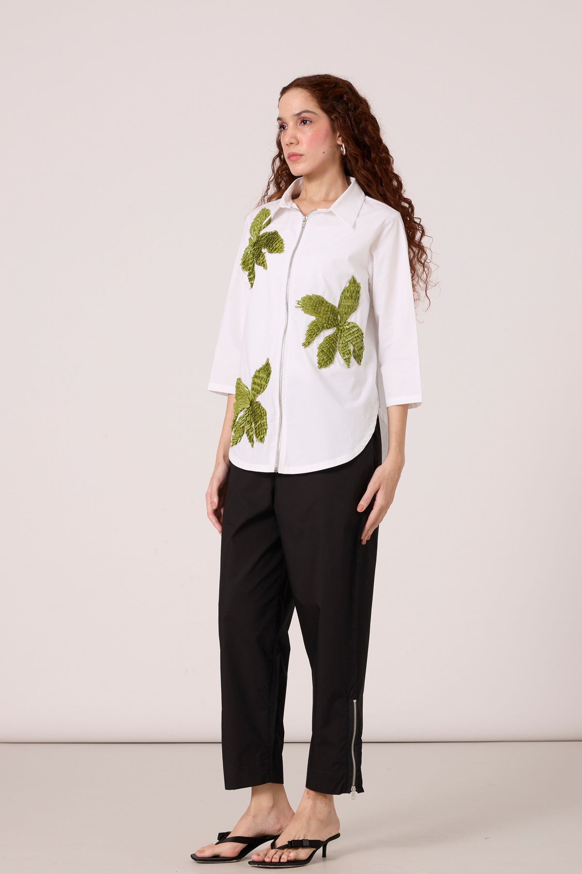 Agnes Applique Matcha Green Shirt