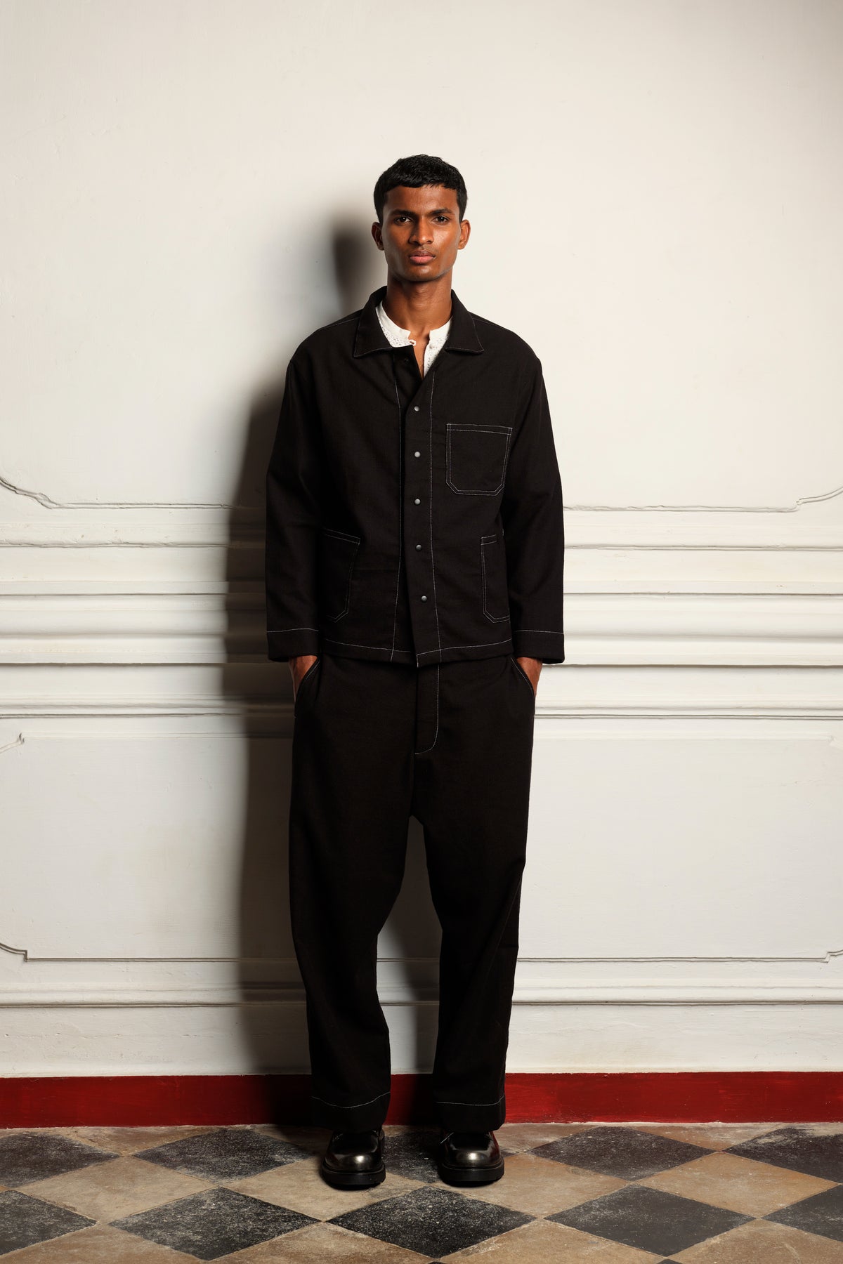 Flat front trousers