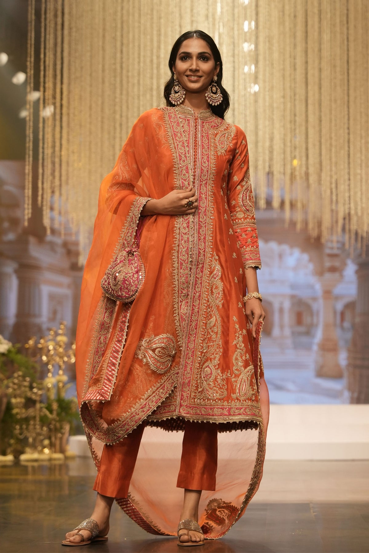 Burnt Orange A-line Jacket Set
