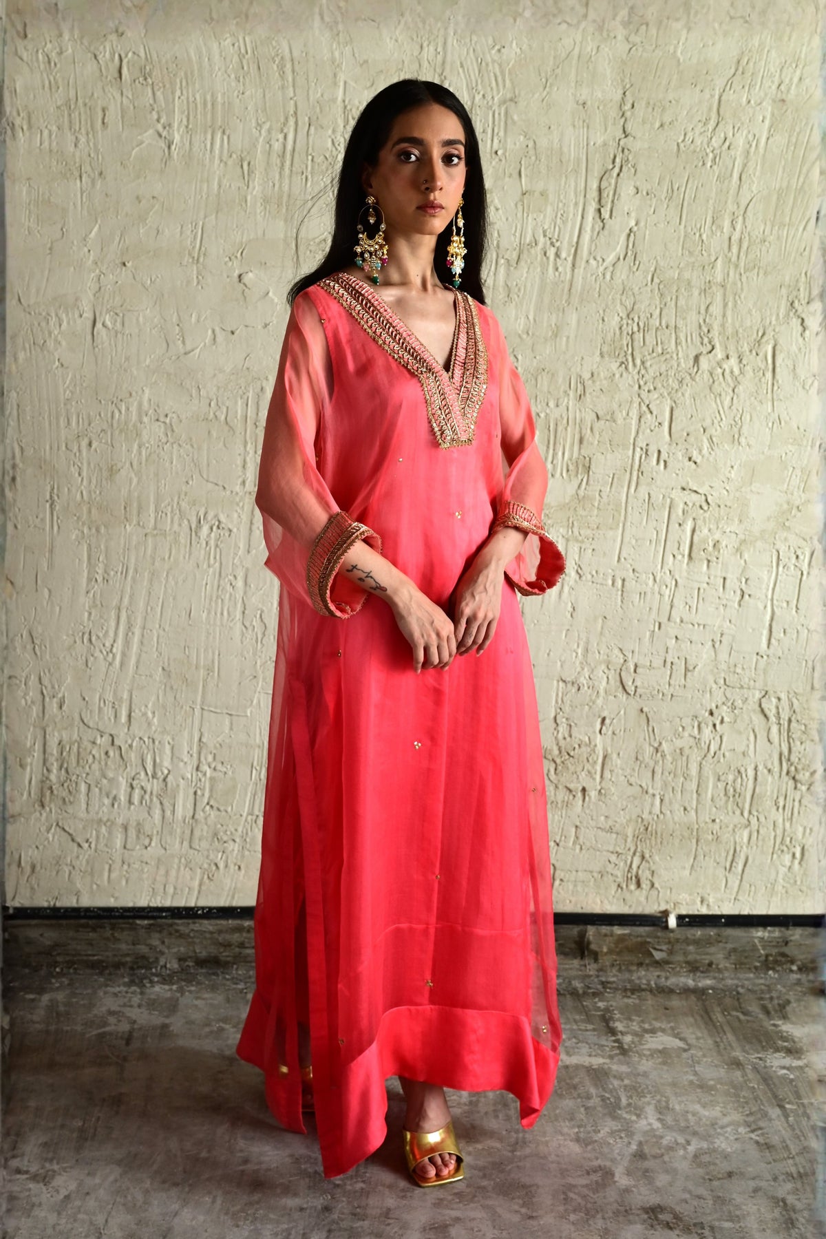 Ombre Pink Waahida Kaftan Set