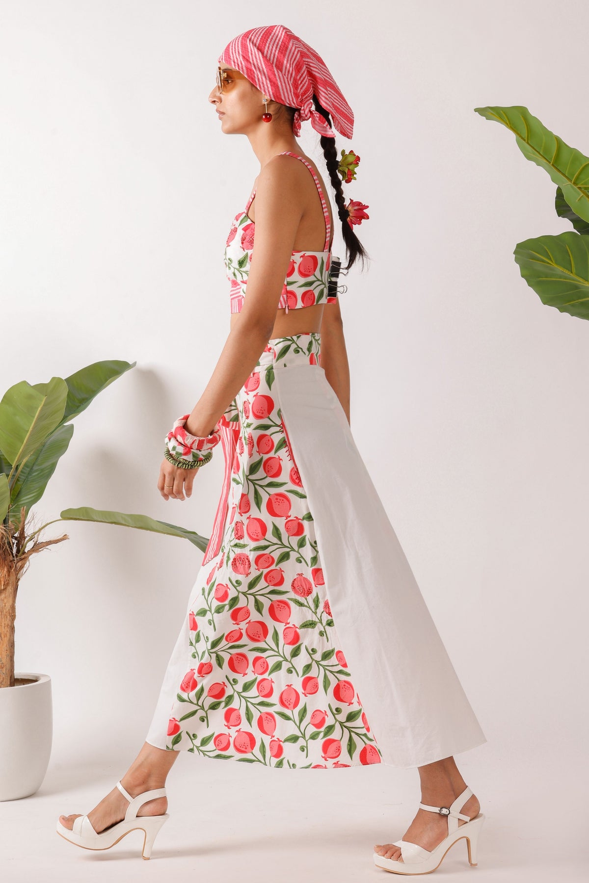 Poplin Pomegranate Embroidered Co-ord Set