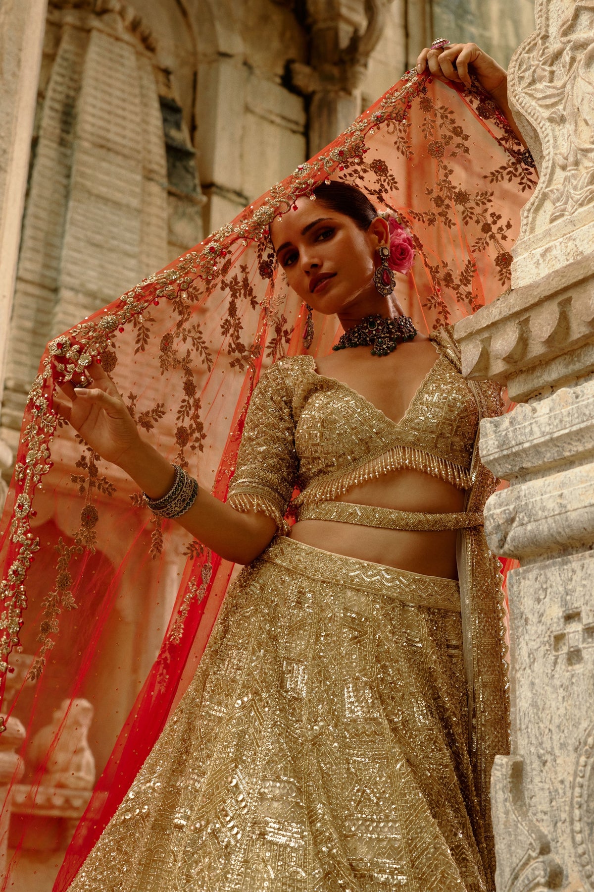 Gold Lehenga Set