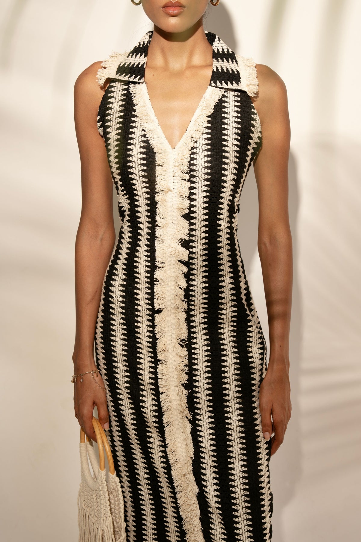 Monochrome Knit Dress