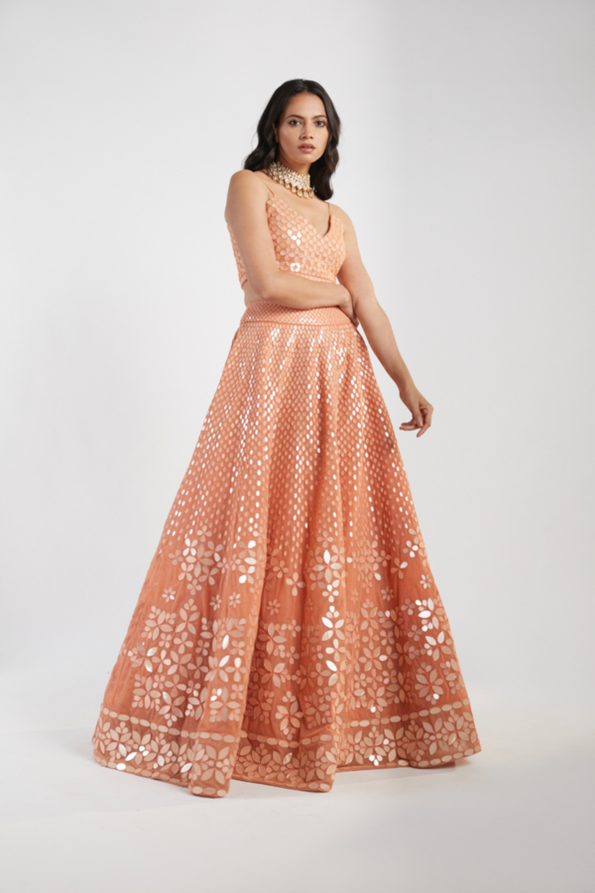 Orange lehenga set