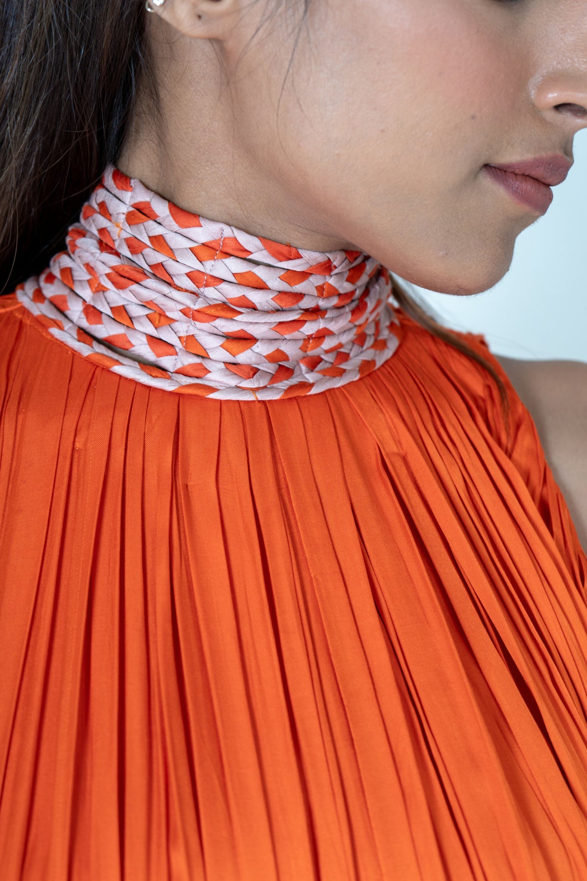Orange-pink Gather Gown