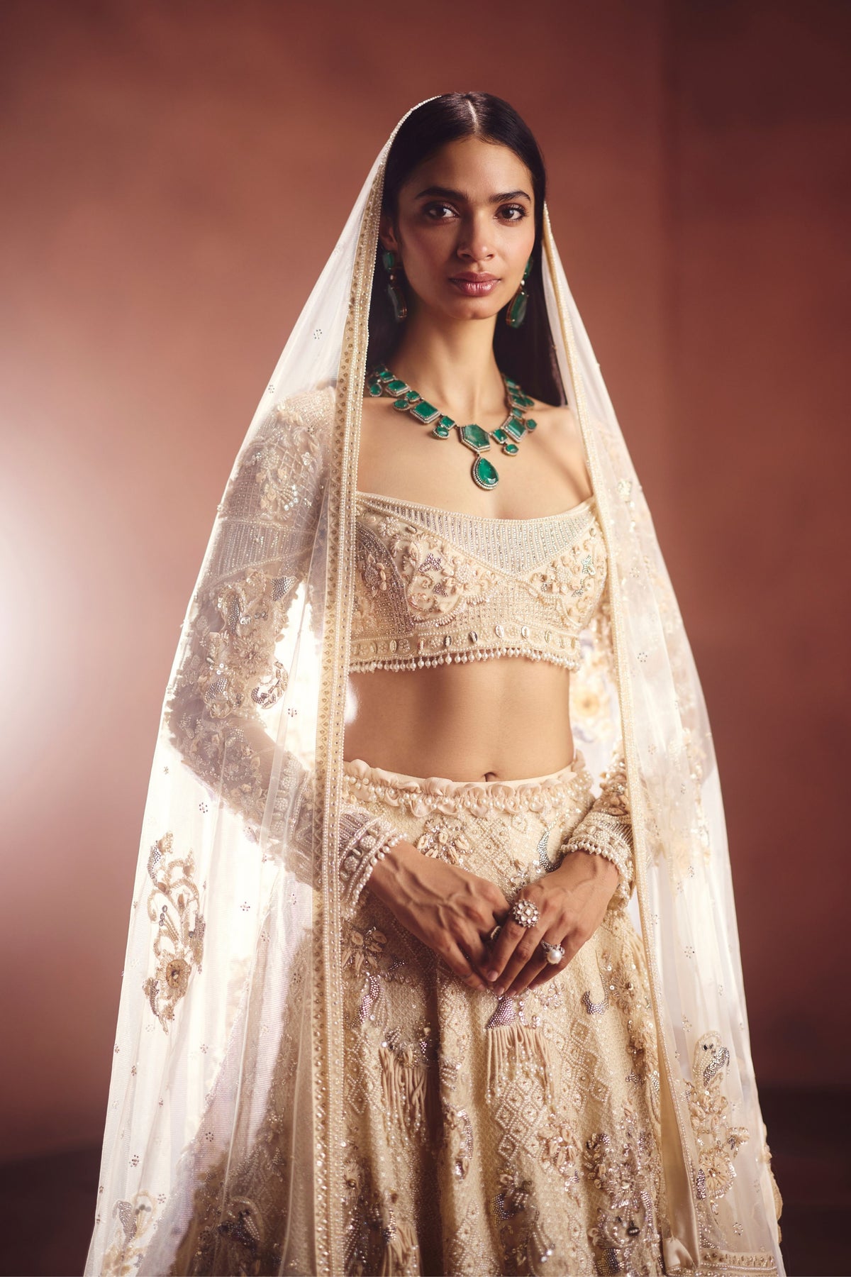 Ivory Embellished Lehenga Set