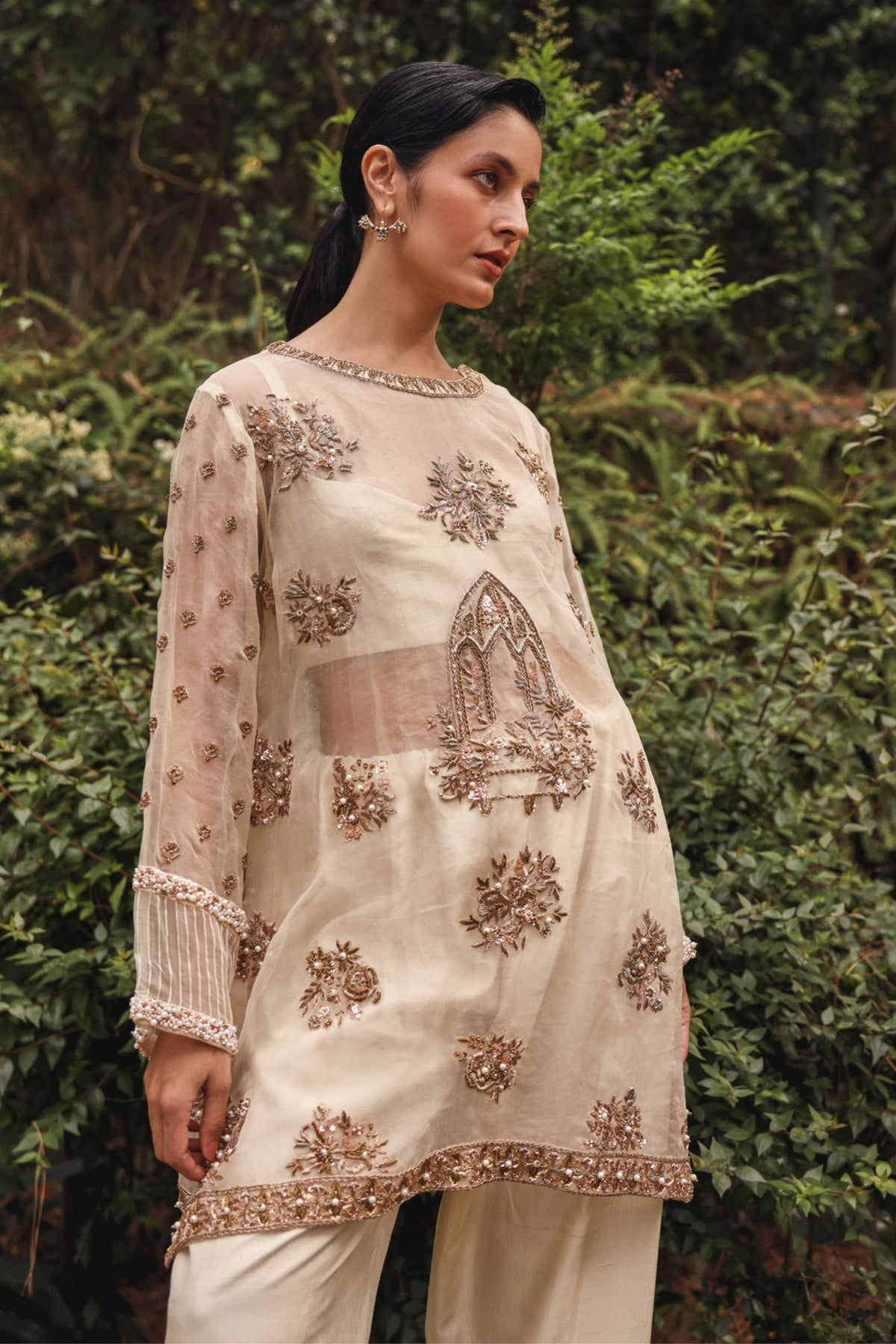 Organza Sky Kurta With Pants